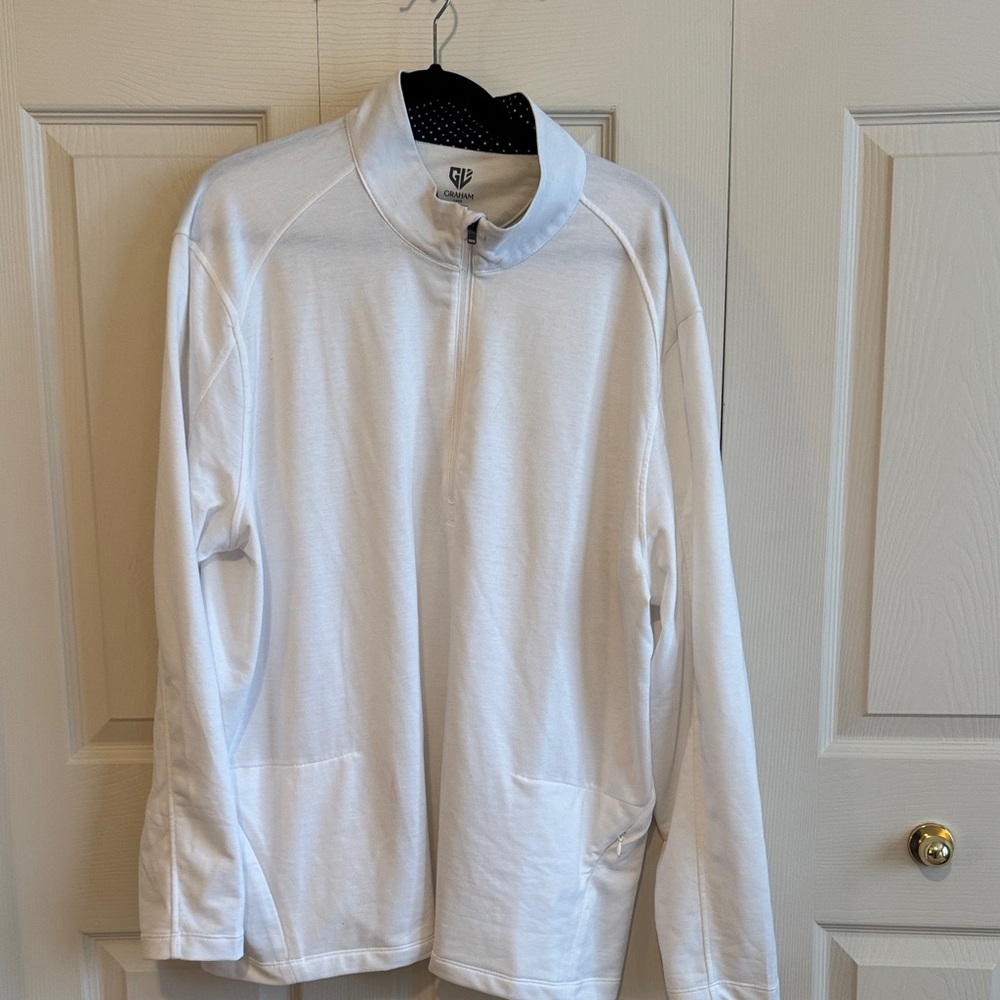 White Golf Quarter-Zip Men's Shirt